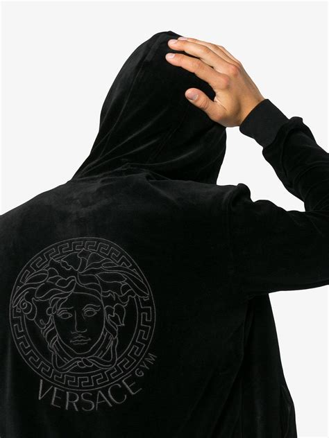 black versace hoodie|versace hoodie men's sale.